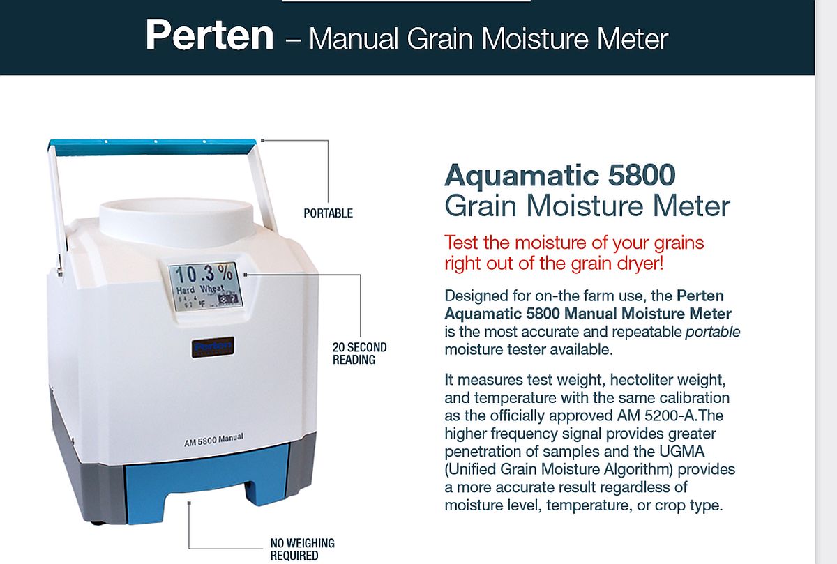 Perten am 5200 grain shop moisture tester price